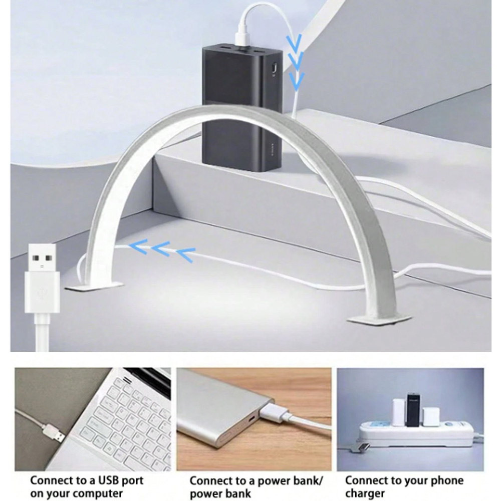Desk Setup Modern - مصباح أظافر 40/66 سم، إضاءة LED