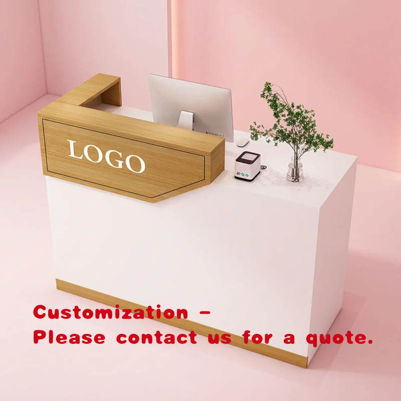Desk Setup Modern - مكتب استقبال خشبي مخصص للفنادق، طاولة