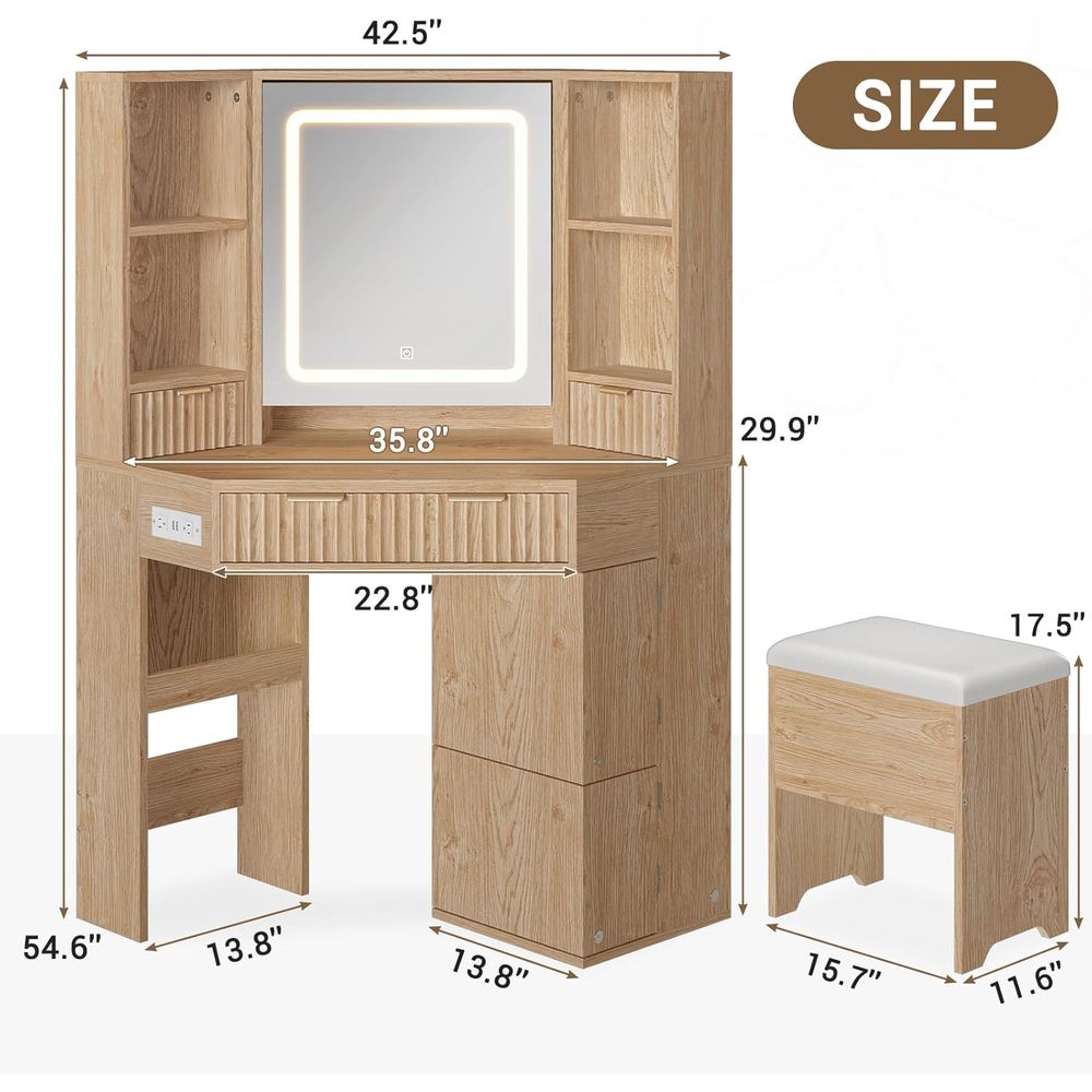 طاولة تجميل BTHST مع إضاءة ومح - مراجعة Desk Setup Modern وسعره