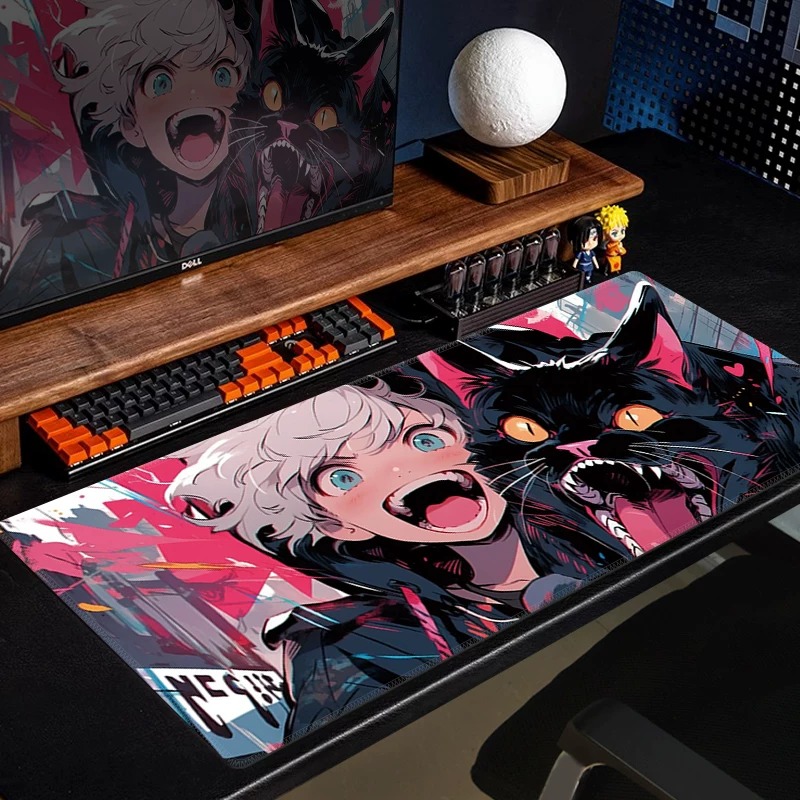 لوحة ماوس للألعاب بتصميم قطة س - مراجعة Desk Setup Anime وسعره