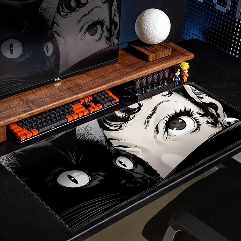 لوحة ماوس للألعاب بتصميم قطة س - مراجعة Desk Setup Anime وسعره