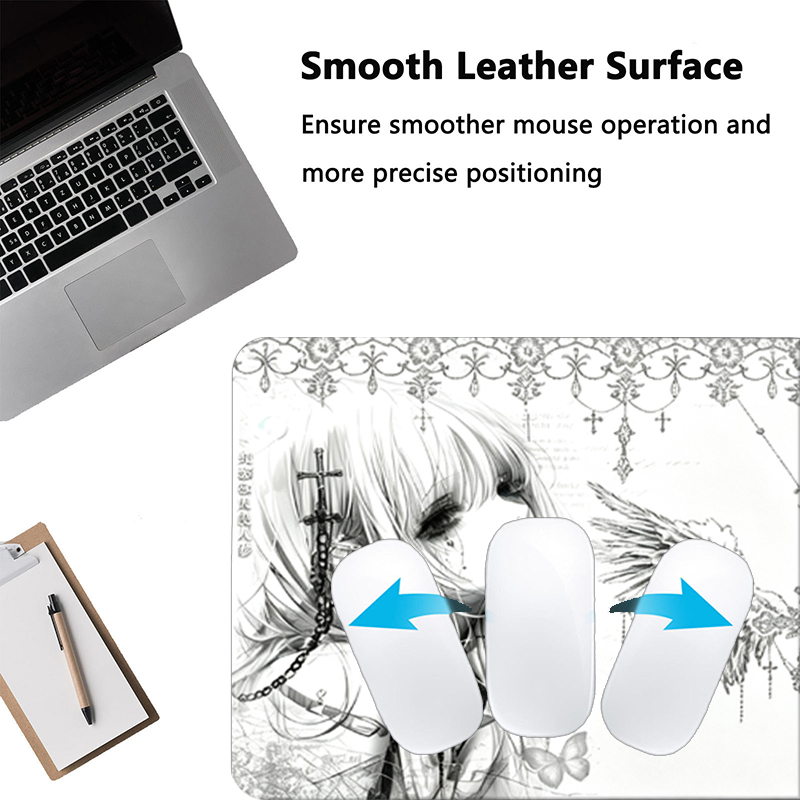 لوحة ماوس جلدية سوداء وبيضاء ب - مراجعة Desk Setup Rug وسعره